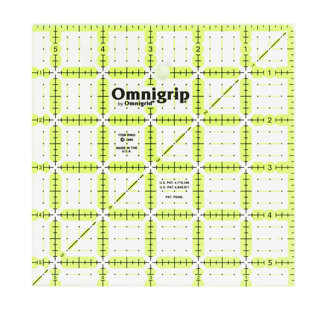 Omnigrip® by Omnigrid® 5.5" x 5.5" Non-Slip Square Quilting Ruler